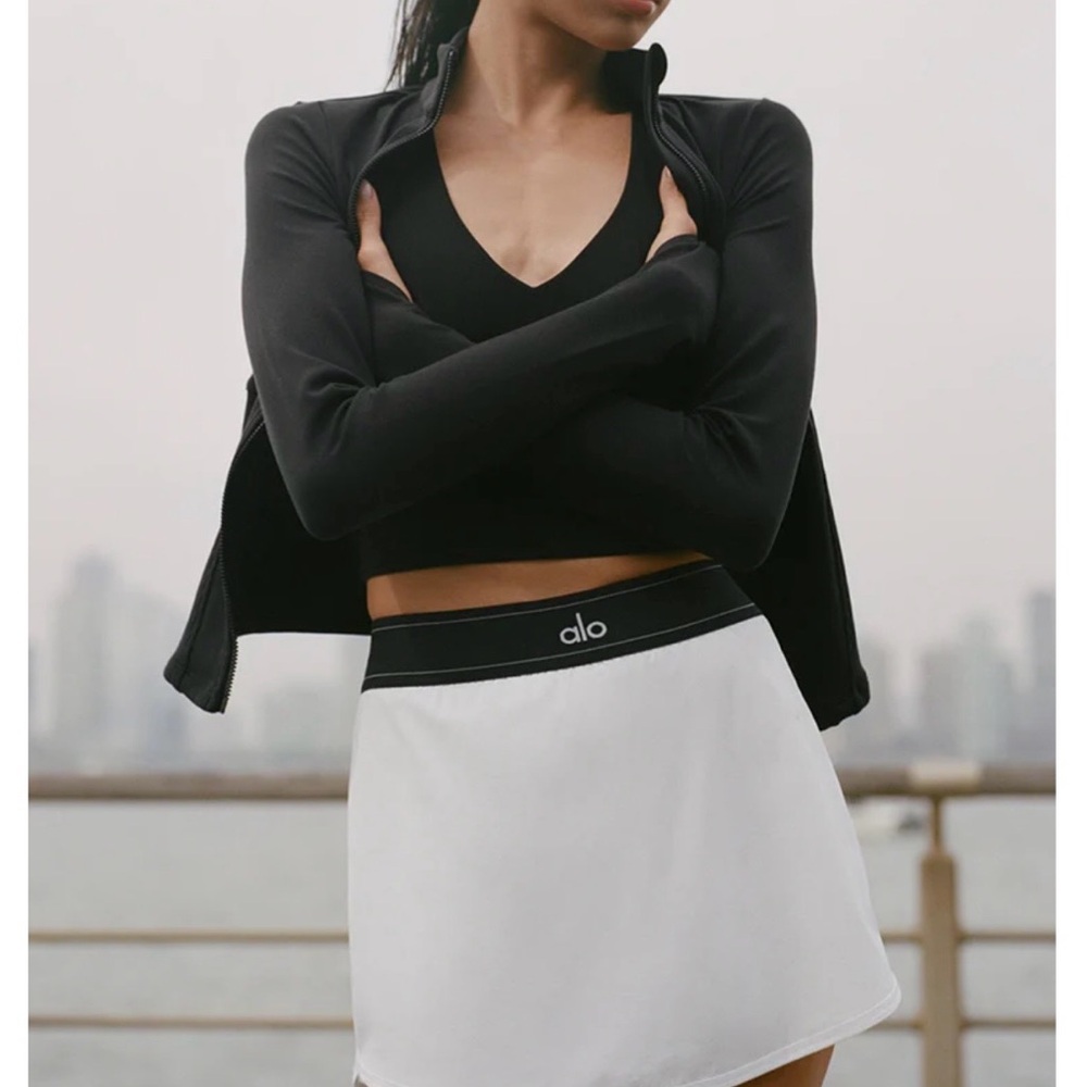 Alo Match Point White Tennis Skirt, XS